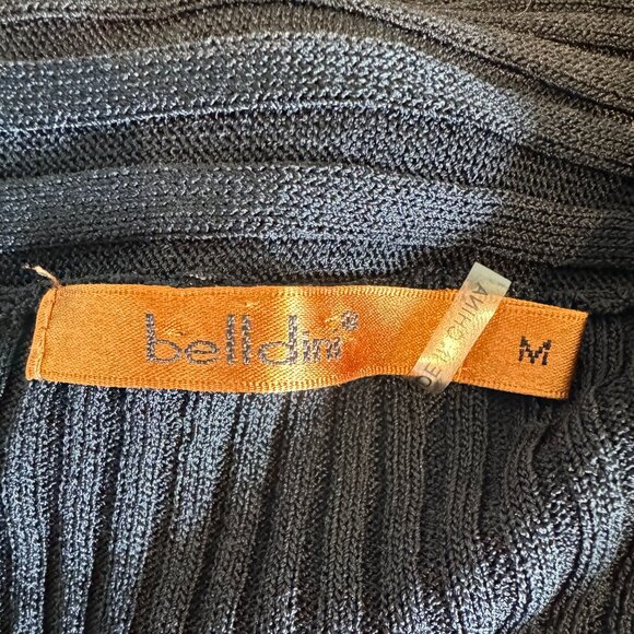 Belldini Black Ribbed Cardigan Long Front - Picture 5 of 8